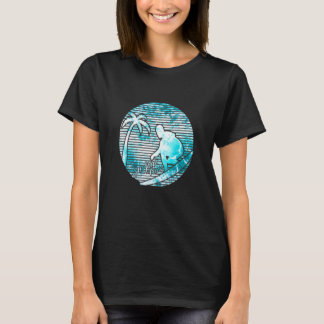 レトロサーファー太陽ビンテージサーフィンサーフボードビーチウェア Tシャツ