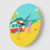 レトロサーファー対アクリル壁時計 ラージ壁時計 (傾斜)
