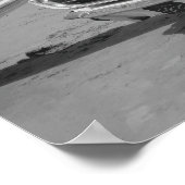 レトロサーファー、白黒ビーチヴィンテージ ポスター (角)