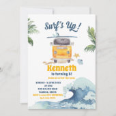 レトロサーフィンの子供の誕生日招待状 招待状 (正面)