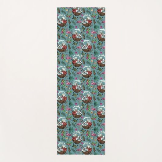 レトロサーフィンの熱帯のテーマのパターン ヨガマット (正面)