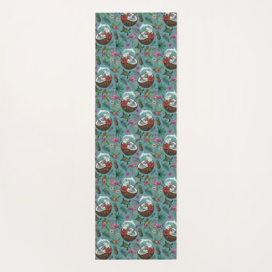 レトロサーフィンの熱帯のテーマのパターン ヨガマット (裏面)