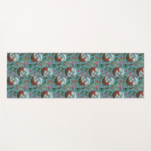 レトロサーフィンの熱帯のテーマのパターン ヨガマット (正面(横))