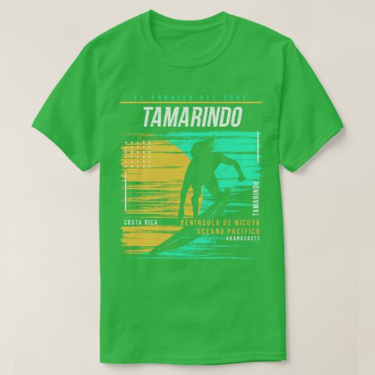 レトロサーフィンタマリンドコスタリカヴィンテージサーファー Tシャツ (デザイン正面)