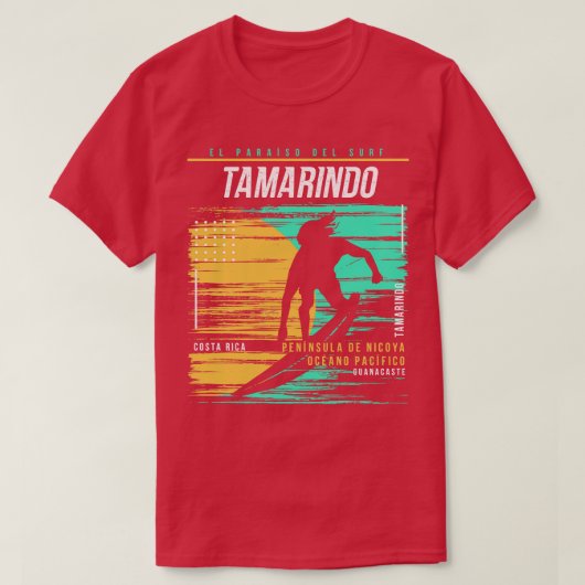 レトロサーフィンタマリンドコスタリカヴィンテージサーファー Tシャツ (デザイン正面)