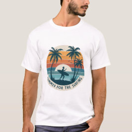 レトロサーフィンビンテージサマーサーフィン Tシャツ