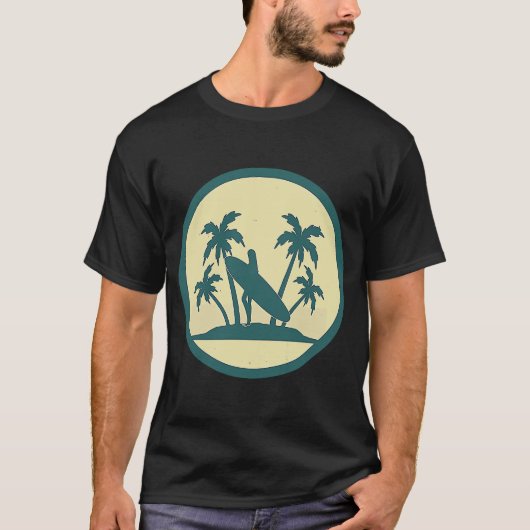 レトロサーフィンビーチヴィンテージサマースポーツ Tシャツ (正面)