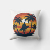 レトロサーフィンピロー – 70sサンセットビーチスロークッシュ クッション (裏面)