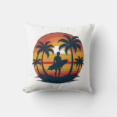 レトロサーフィンピロー – 70sサンセットビーチスロークッシュ クッション (正面)