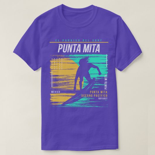 レトロサーフィンプンタミタメキシコヴィンテージサーファーベア Tシャツ (デザイン正面)