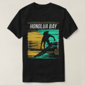 レトロサーフィンホノルアベイマウイハワイヴィンテージサーフ Tシャツ (デザイン正面)