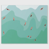 レトロサーフィン海ミニマリスト海岸 ラッピングペーパー (フラット)