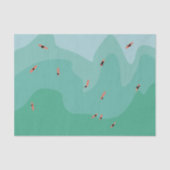 レトロサーフィン海ミニマリスト海岸 薄葉紙 (正面)