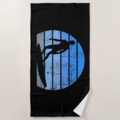 レトロサーフィン ビーチタオル (正面)