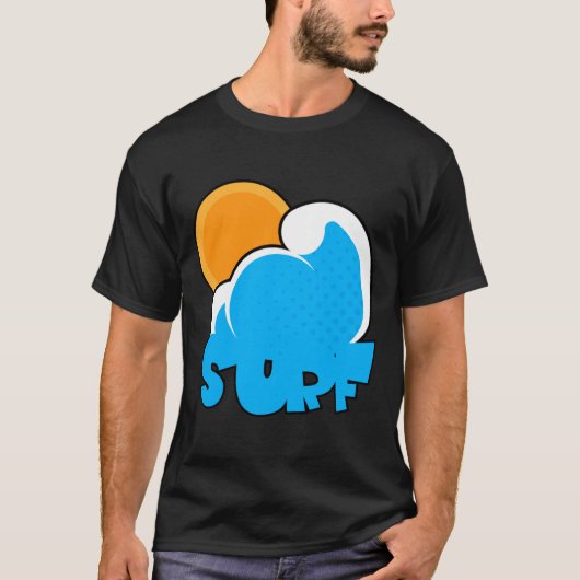 レトロサーフウェーブサンサマーファンビーチ Tシャツ (正面)