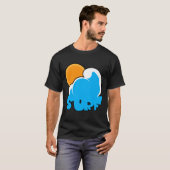 レトロサーフウェーブサンサマーファンビーチ Tシャツ (正面フル)