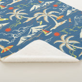 レトロサーフトロピカルパターン シェルパブランケット (3/4)