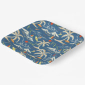 レトロサーフトロピカルパターン ペーパープレート (傾斜あり)