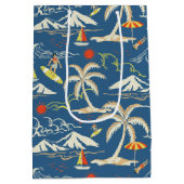 レトロサーフトロピカルパターン ミディアムペーパーバッグ (裏面)