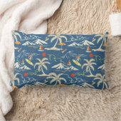 レトロサーフトロピカルパターン ランバークッション (ブランケット)