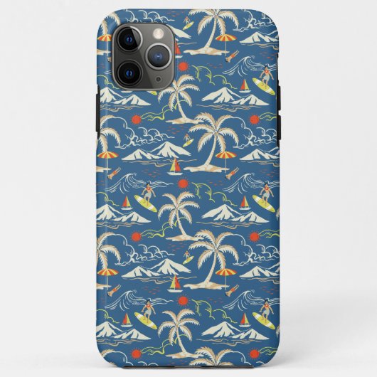 レトロサーフトロピカルパターン Case-Mate iPhoneケース (裏面)