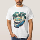 レトロサーフバンのビーチプリースTシャツ Tシャツ (正面)