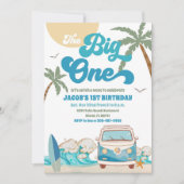 レトロサーフバンビーチバースデー招待状 招待状 (正面)