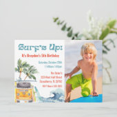 レトロサーフバースデーパーティ招待状写真 招待状 (スタンド正面)