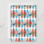 レトロサーフボードベビーオンボードベビーシャワー 招待状 (裏面)