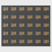 レトロサーフボードヴィンテージサーフィンアートビーチサーファー ラッピングペーパー (フラット)