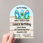 レトロサーフボード アクリル招待状 (インサイチュ (ポータブル))