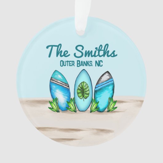 レトロサーフボード オーナメント (正面)