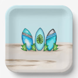 レトロサーフボード ペーパープレート