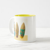 レトロサーボードトリオ夏ビーチスタイル ツートーンマグカップ (正面左)