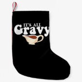 レトロザオールグレイビーベビーヴィンテージ秋感謝祭 スモールクリスマスストッキング (正面)