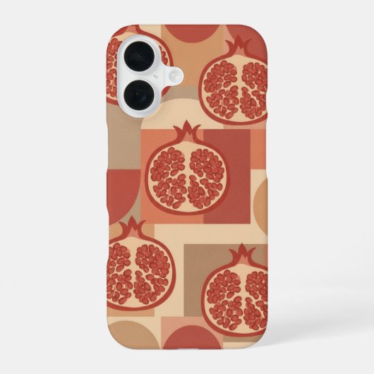 レトロザクロ幾何学プリント iPhone 16ケース (裏面)