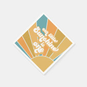 レトロザリトルサンシャインボーイファースト誕生日 スタンダードカクテルナプキン (角)