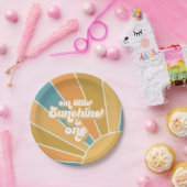 レトロザリトルサンシャインボーイファースト誕生日 ペーパープレート (パーティー)