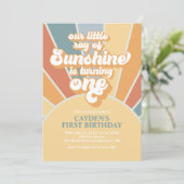 レトロザリトルサンシャインボーイファースト誕生日 招待状 (スタンド正面)