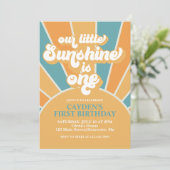 レトロザリトルサンシャインボーイファースト誕生日 招待状 (スタンド正面)