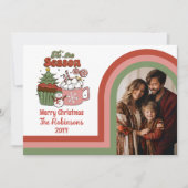 レトロザ・シーズンメリークリスマスファミリー写真 シーズンカード (正面)