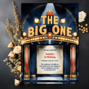 レトロザ・ビッグ・ワン・ハリウッド・シアター1st誕生日 招待状