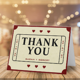 レトロシアターチケットスタブ結婚ズ サンキューカード