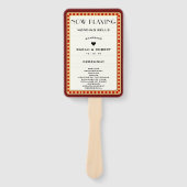 レトロシアターマーキーサインレッド結婚式 プログラム ハンドファン (正面)