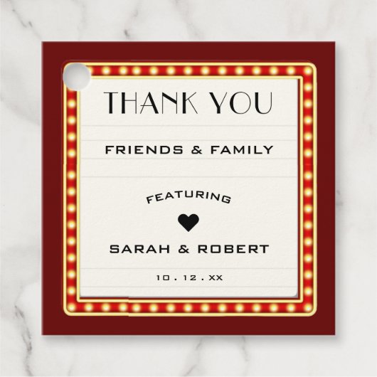 レトロシアターマーキー結婚サインレッド フェイバータグ (正面)