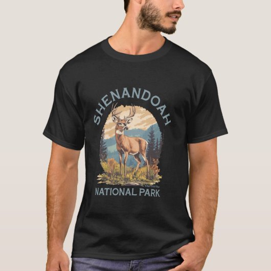 レトロシェナンドー国立公園 シロオジシカ H Tシャツ (正面)