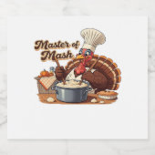 レトロシェフトルコ感謝祭オーバーサイズTシャツ スパークリングワインラベル (シングルラベル)