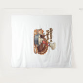 レトロシェフトルコ感謝祭オーバーサイズTシャツ タペストリー (正面(横))