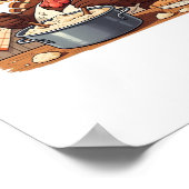 レトロシェフトルコ感謝祭オーバーサイズTシャツ ポスター (角)