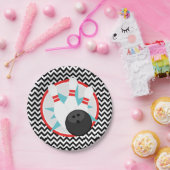 レトロシェブロンボーリング紙パーティープレート ペーパープレート (パーティー)